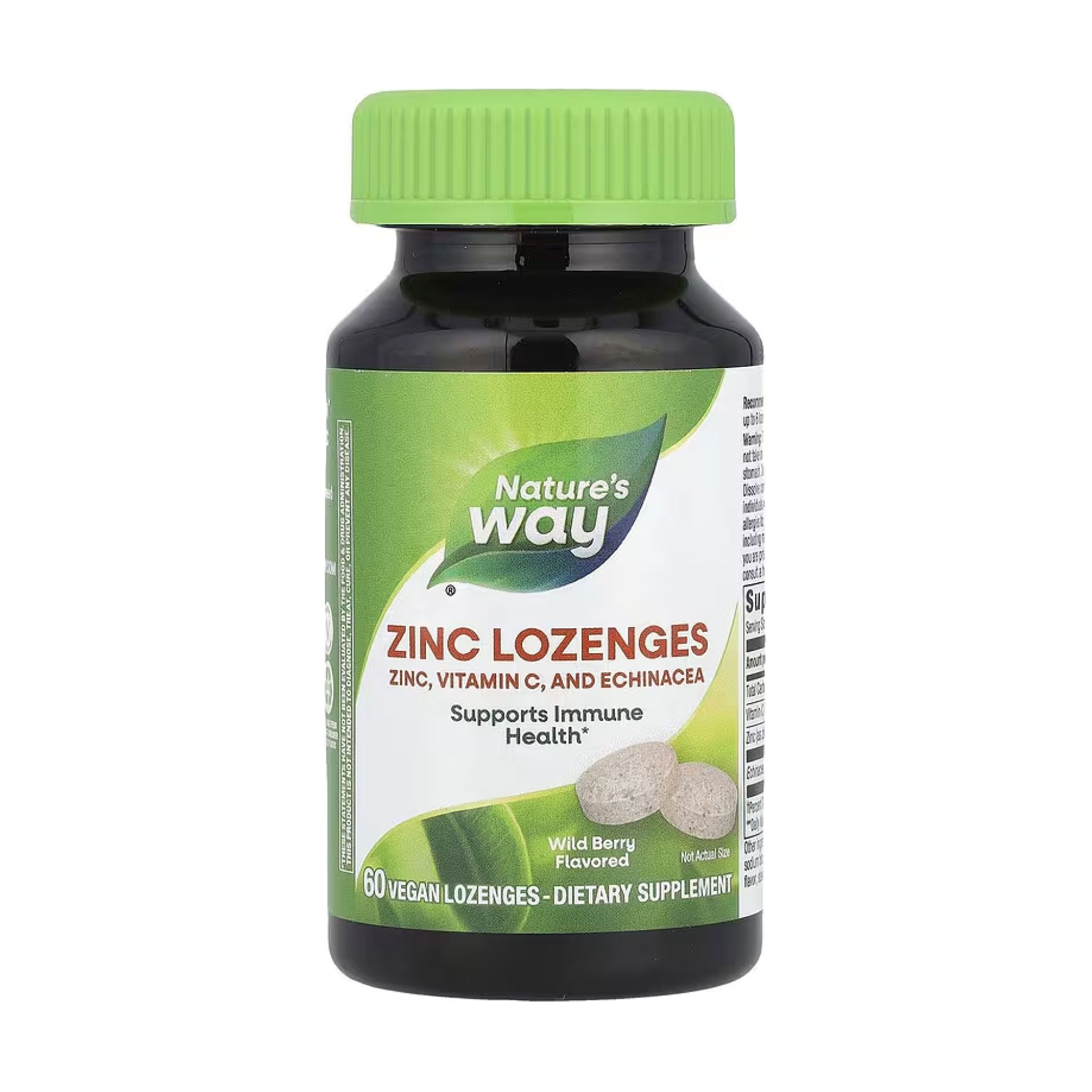 Цинк, вітамін С та ехінацея Nature's Way Zinc Lozenges зі смаком диких ягід, 60 вегетаріанських льодяників
